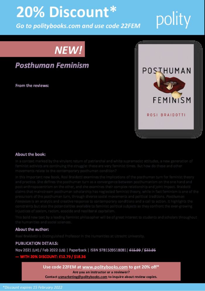 Book Flyer – Posthuman Feminism | Rosi Braidotti